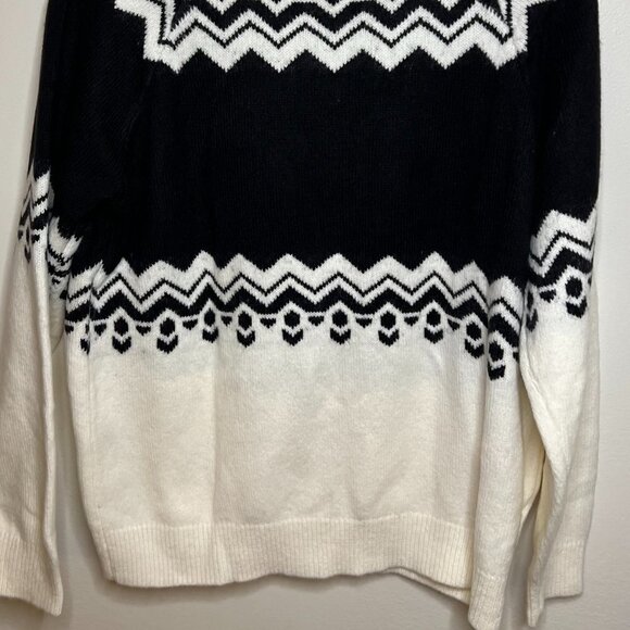Ann Taylor Jeweled Fair Isle Turtleneck Sweater Color: Winter White Size M - Picture 9 of 9